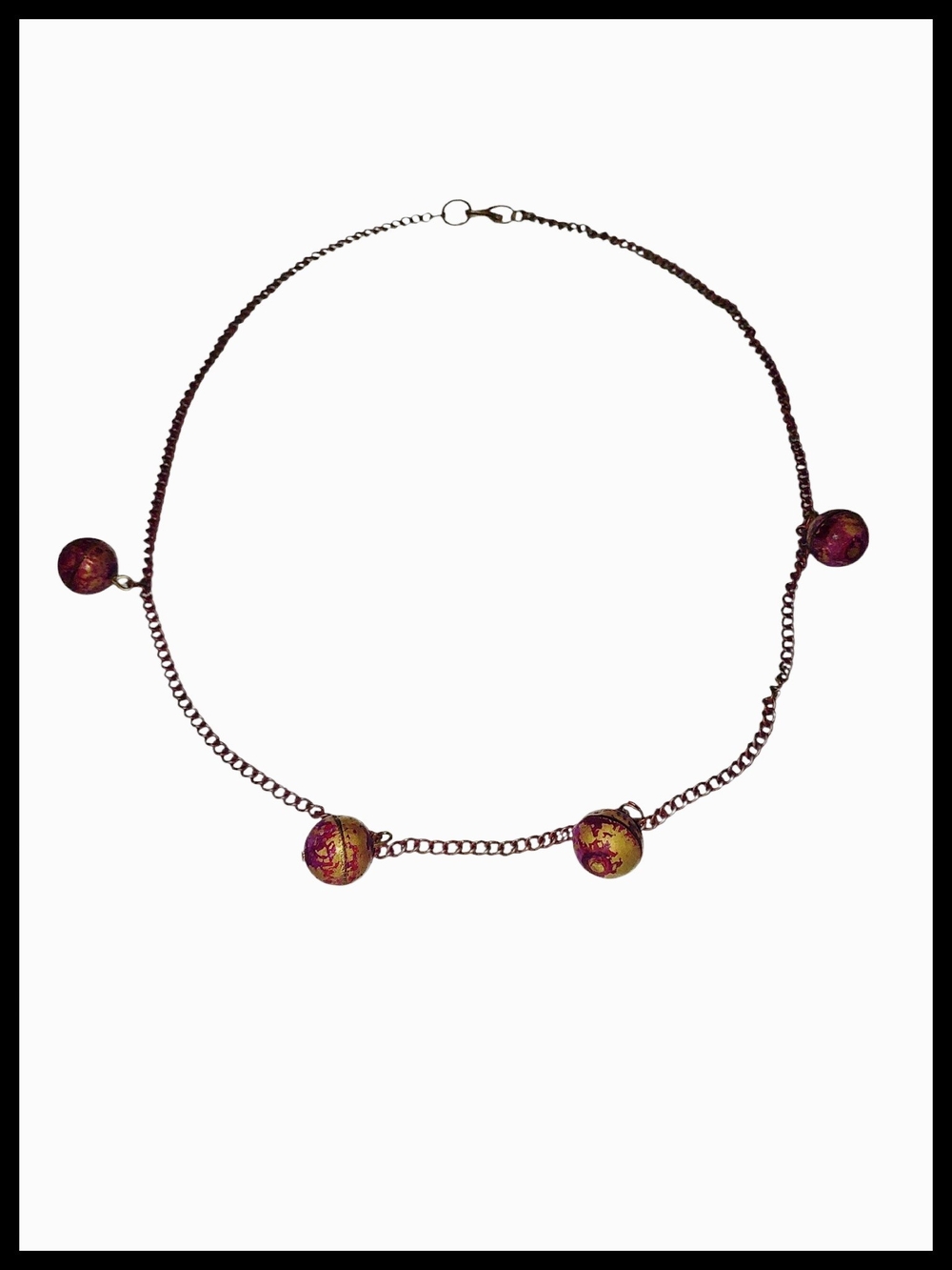 Boho Purple and Gold Tone necklace
